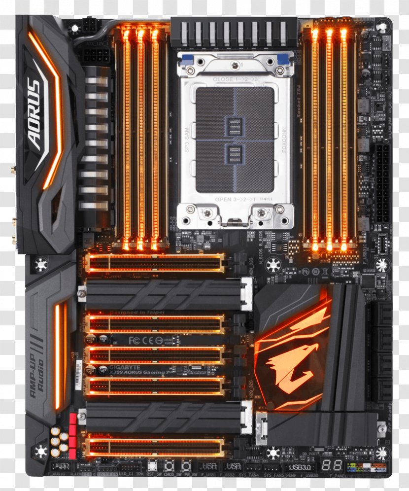 Socket AM4 Gigabyte X399 AORUS Gaming 7 - Cpu - 1.0MotherboardATXSocket TR4AMD X399Socket TR4 Ryzen TechnologyLockers Transparent PNG