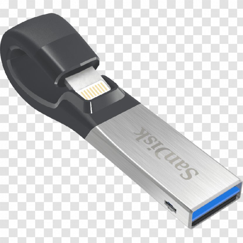 IPad 3 SanDisk IXpand USB 3.0 Flash Drives Lightning - Computer Component Transparent PNG