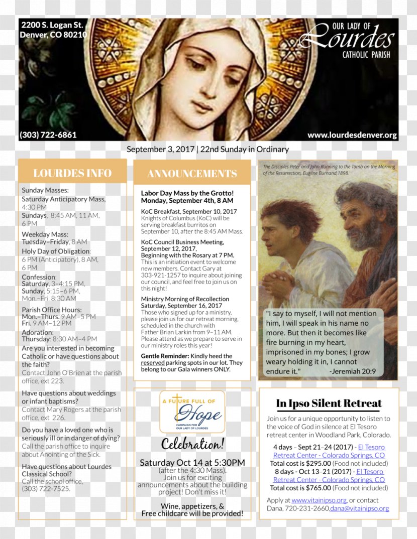 Mary Lourdes Ordinary Time Mass Holy Day Of Obligation Transparent PNG