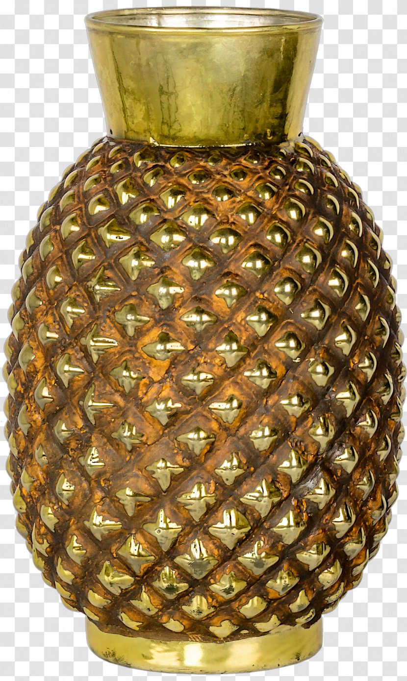01504 Vase Pineapple - Metal - Antique Transparent PNG