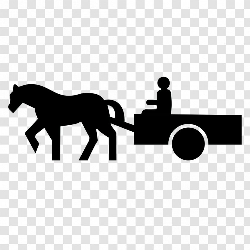 Horse And Buggy Carriage Horse-drawn Vehicle - Monochrome Transparent PNG