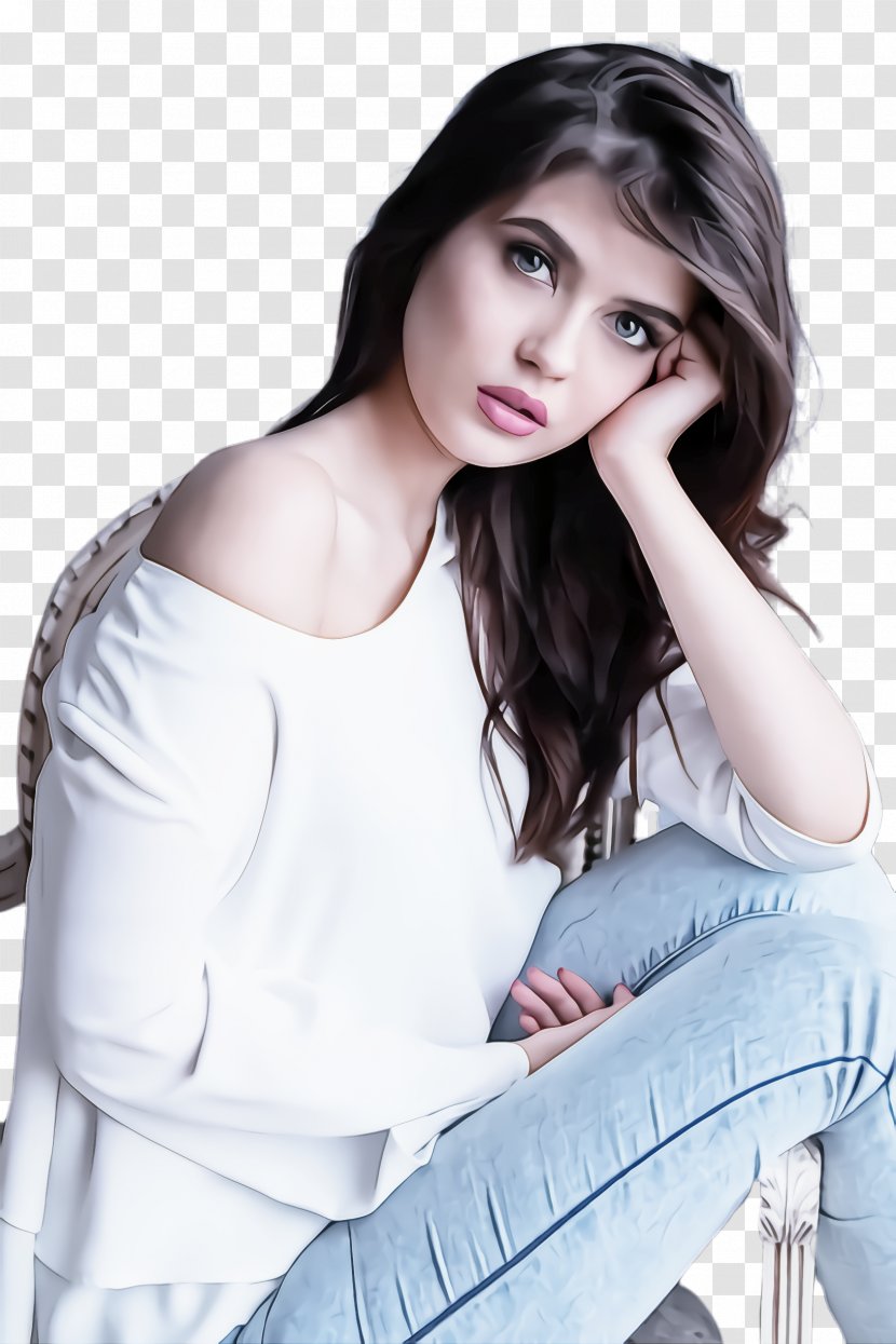 Hair White Shoulder Beauty Fashion Model - Lip - Chin Transparent PNG