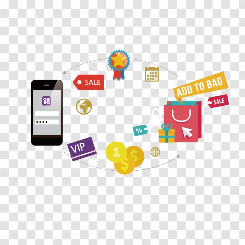 Marketing Shopping Clip Art - Yellow - Creative Mobile Technology Transparent PNG