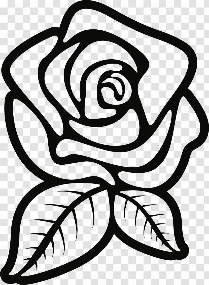 Drawing Clip Art - Symmetry - Black And White Rose Transparent PNG