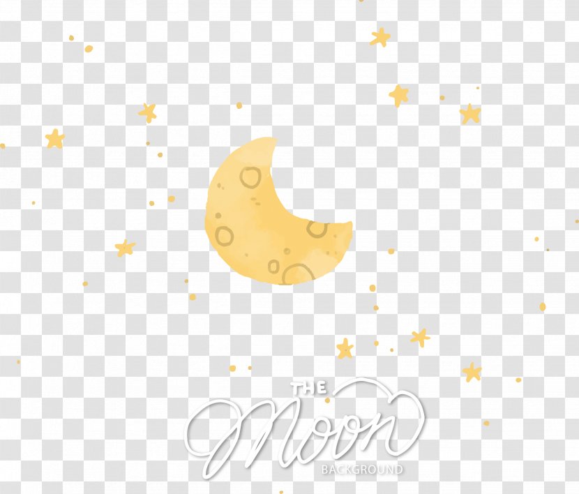 Material Pattern - Yellow - Vector Hand-painted Cartoon Moon Transparent PNG