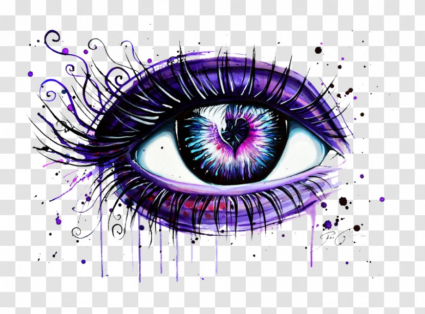 Abziehtattoo Eye Liner Drawing - Frame - Broken Heart Transparent PNG