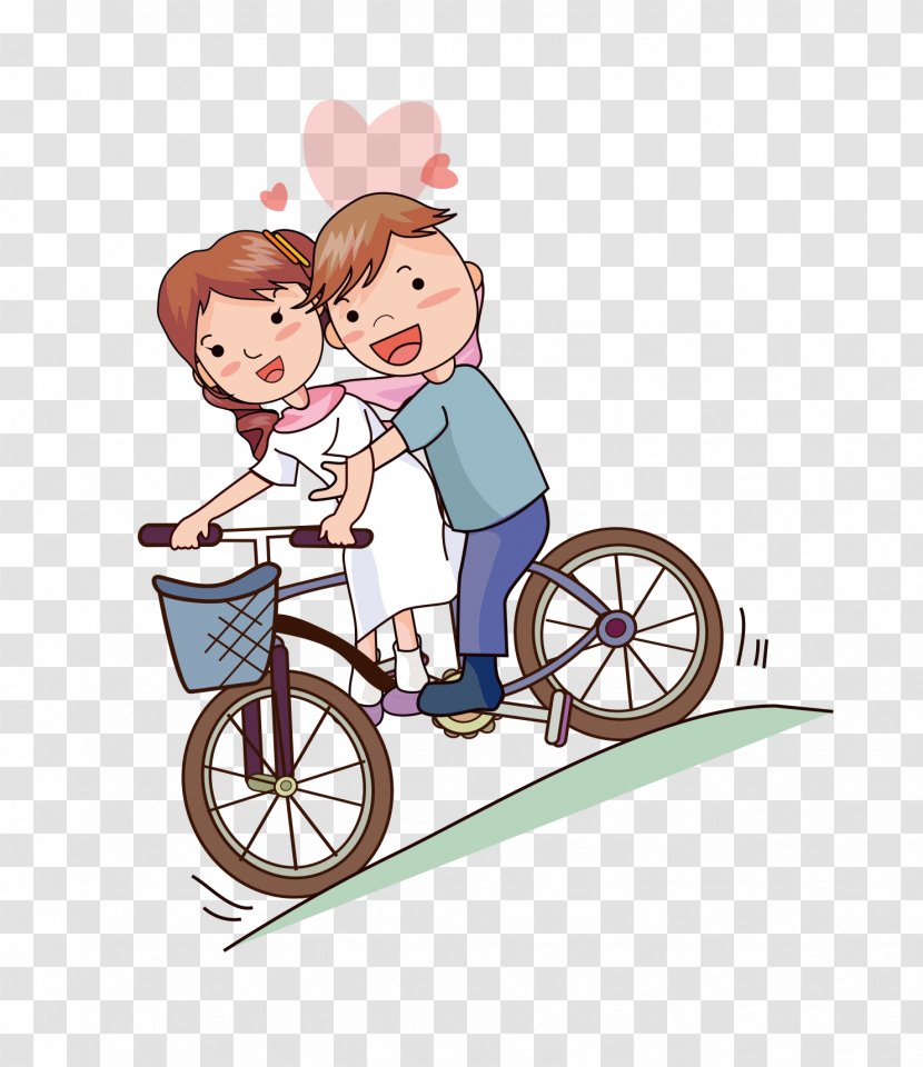 Cartoon Drawing Romance - Bride And Groom Transparent PNG