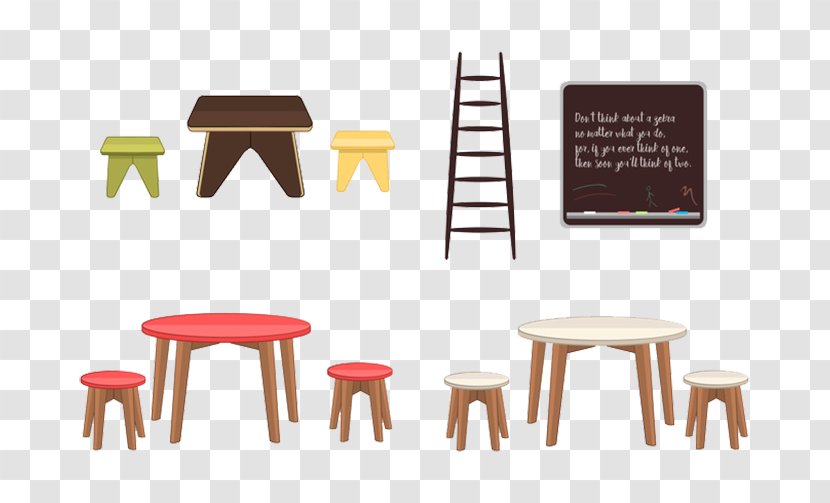 Table Chair Furniture - Bedroom - Roundtable Minimalist Ladder Transparent PNG