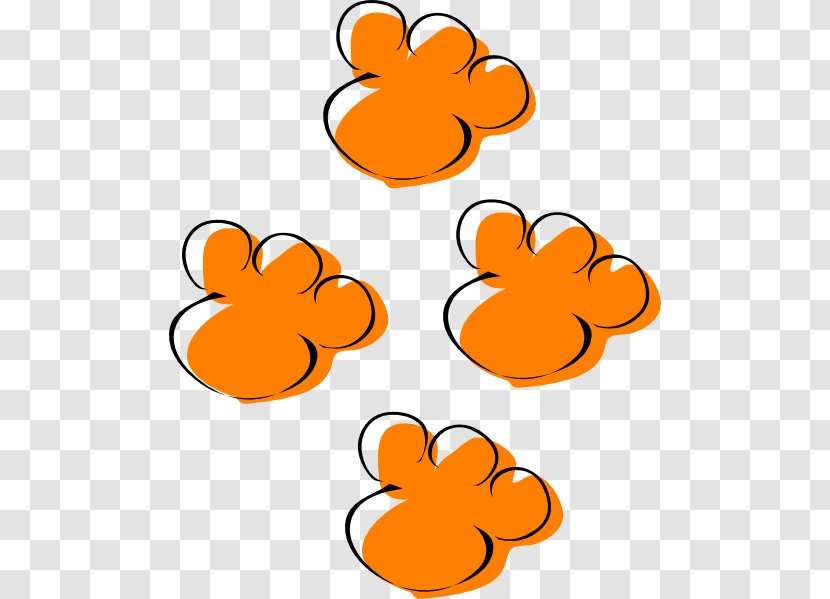 Clemson University Tiger Dog Paw Clip Art - Black Transparent PNG