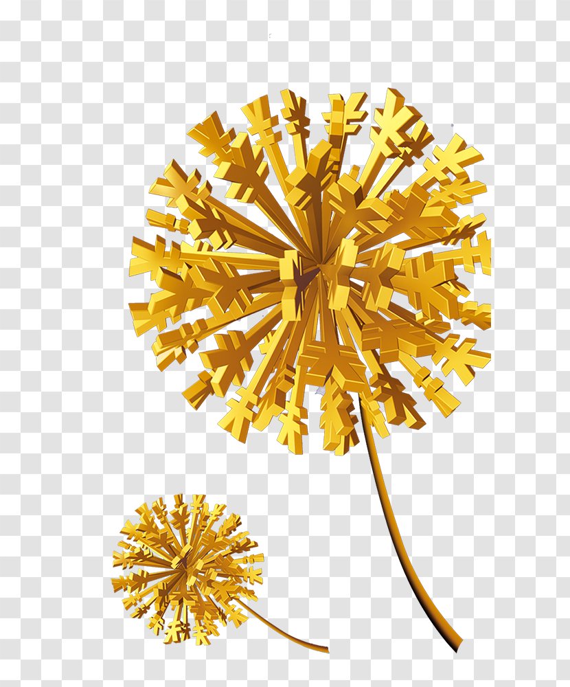 Icon - Dandelion - Gold Transparent PNG