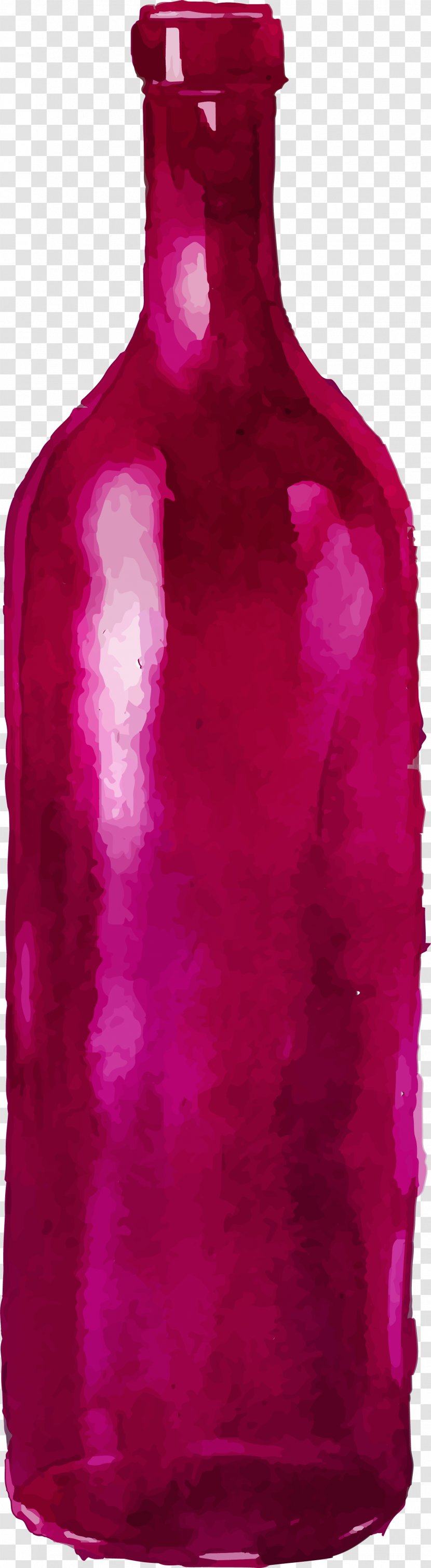 Red Wine Bottle Watercolor Painting - Drinkware - Hand Painted Transparent PNG