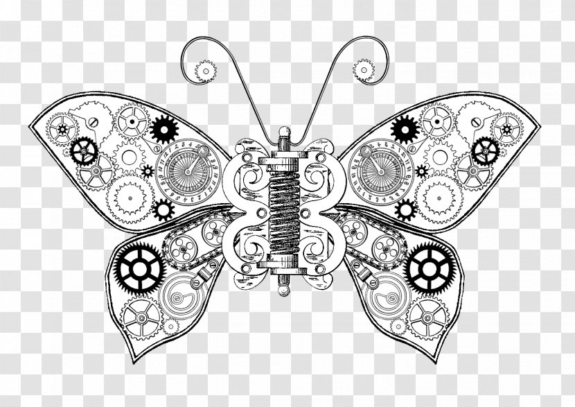 Steampunk Butterfly Drawing - Moths And Butterflies - Dragonfly Transparent PNG