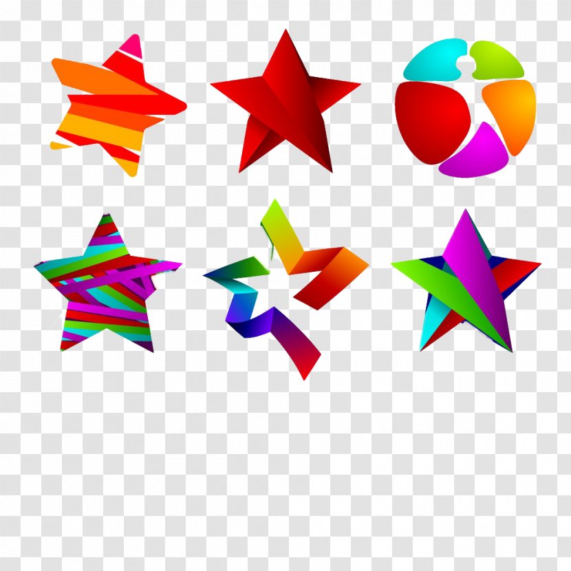 Euclidean Vector Star Shutterstock - Pattern - Color Ribbon Pentagram Transparent PNG