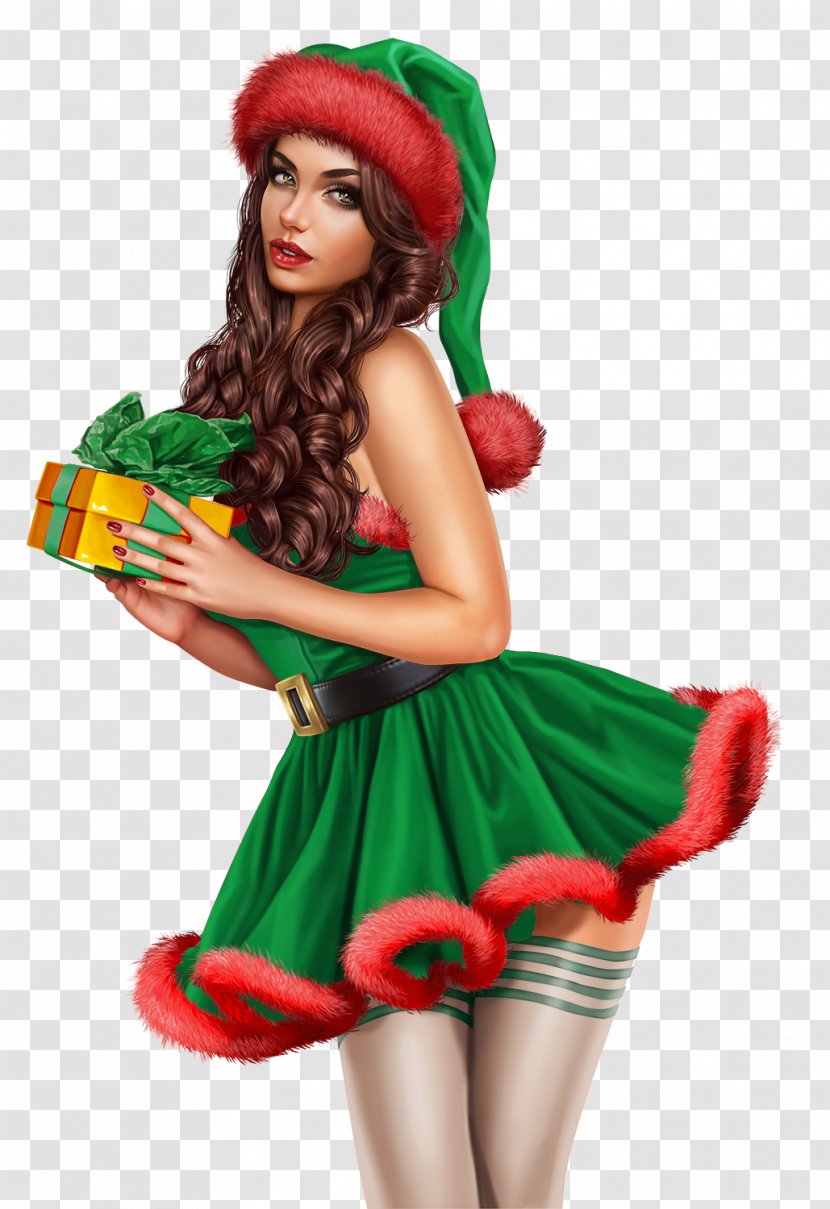Christmas Girl - Clothing - Wig Plant Transparent PNG