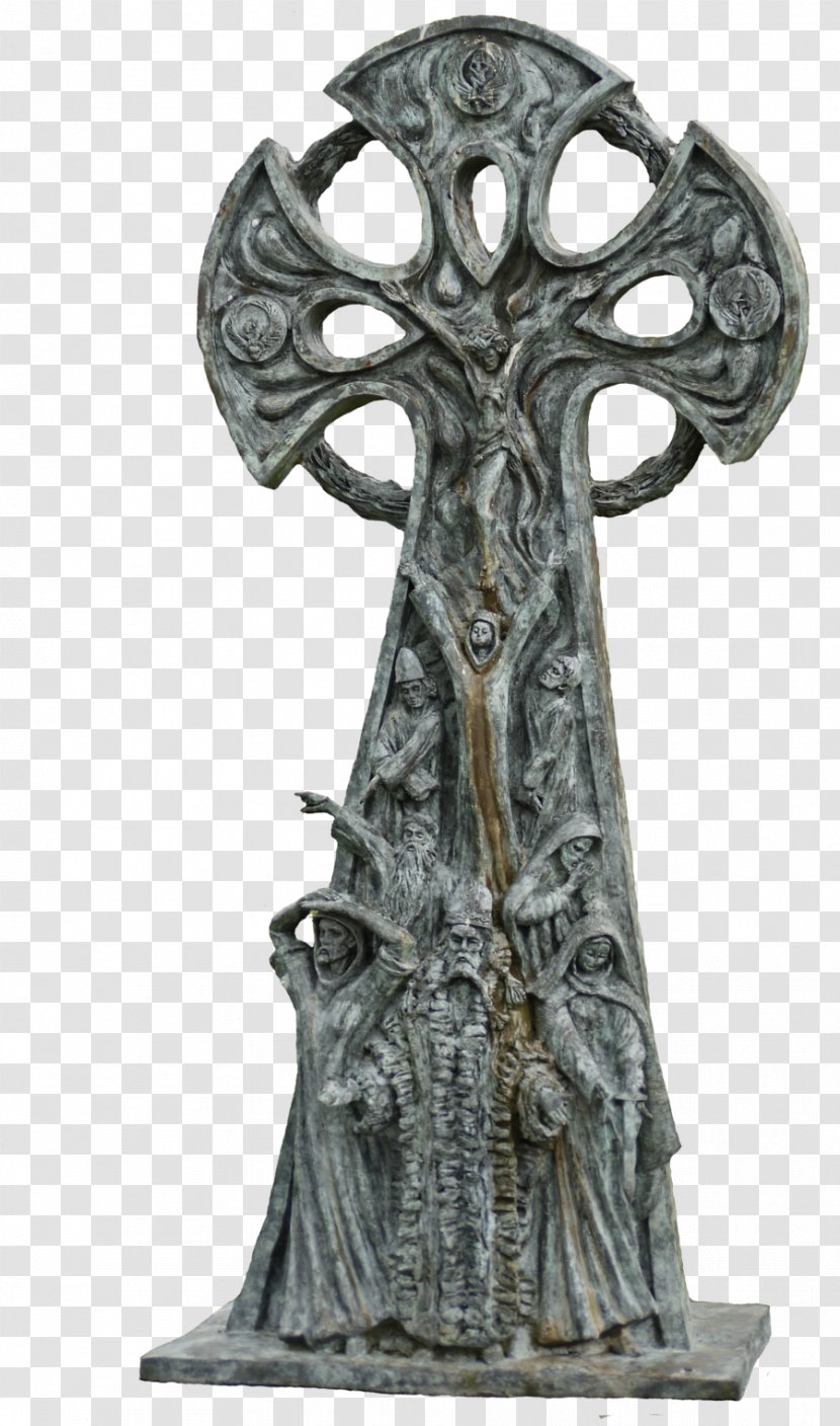 Crucifix Celtic Cross Art Statue Sculpture - Flower Transparent PNG