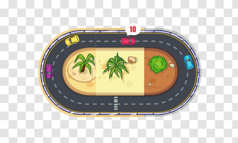 Race Track Emerald Downs Auto Racing Video Game - Platter - Hand Painted Style Transparent PNG