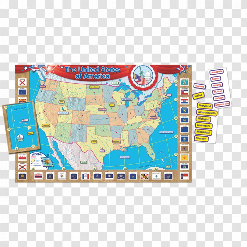 United States World Map Physische Karte - School Transparent PNG
