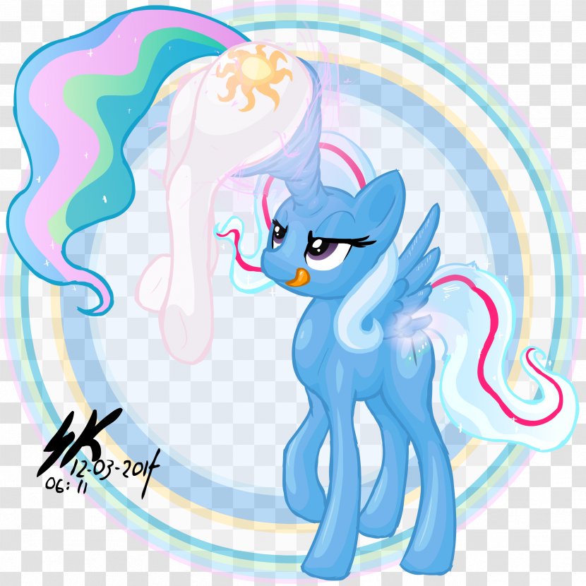 Pony Winged Unicorn Horse - Watercolor - Blue Half Moon Transparent PNG