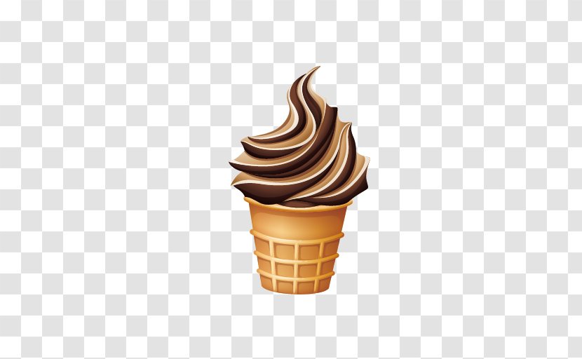 Ice Cream Cone Chocolate Soft Serve - Cartoon Transparent PNG