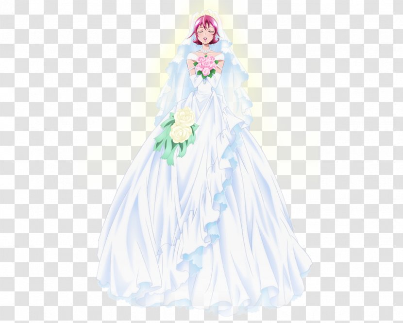 Dress Gown Costume Design Figurine Doll - Hair - Wedding Transparent PNG