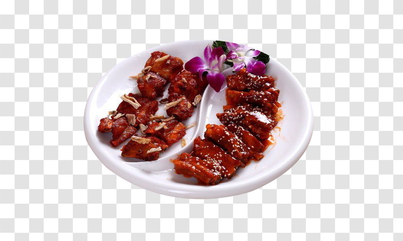 Spare Ribs Sweet And Sour Meat Fried Potato - Pork - Food Two Bone Transparent PNG