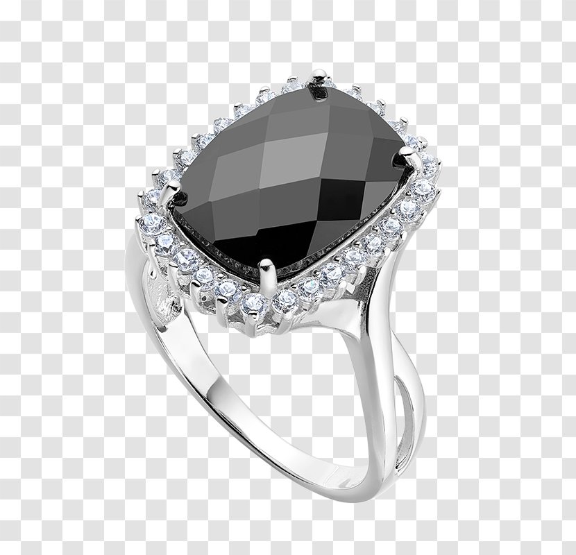 Ring Sapphire Crystal Silver - Platinum Transparent PNG