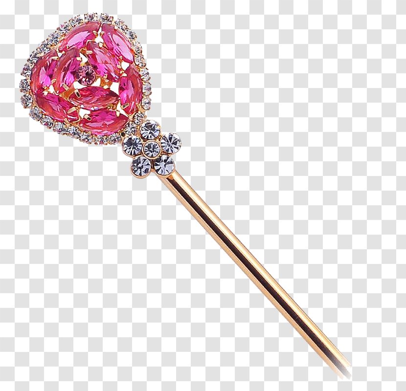 Gemstone Diamond Fashion Accessory - Designer - Gem Jin Hairpin Transparent PNG