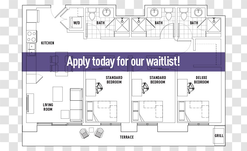 Floor Plan Bedroom Bedding Bathroom - Text - Bed Transparent PNG