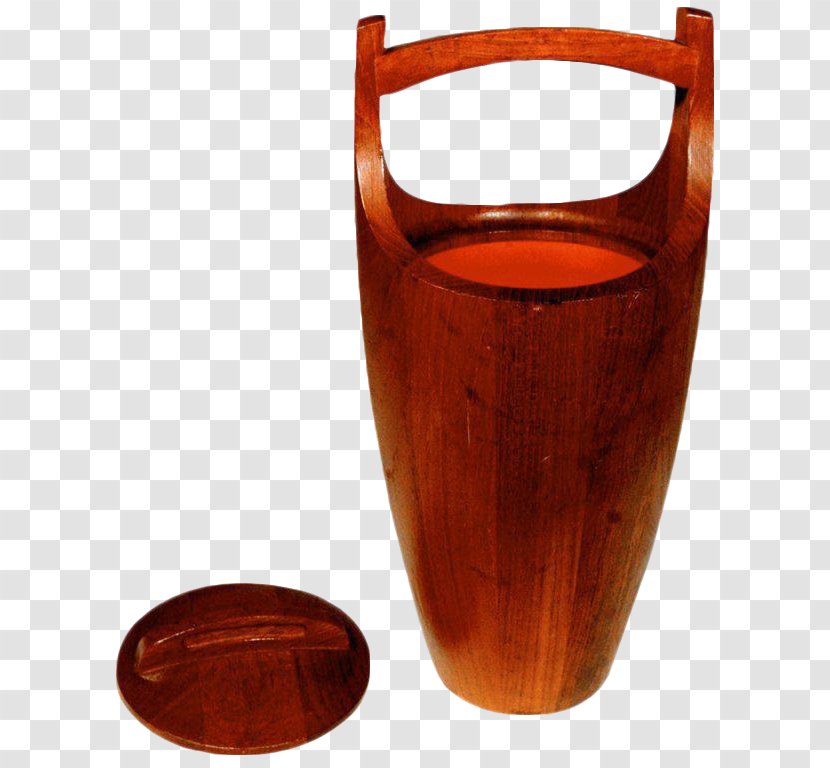 Dansk International Designs Bucket Danish Modern Teak Vase Transparent PNG