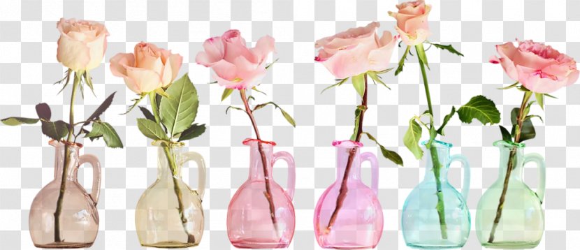 Garden Roses Vase Cut Flowers Floral Design - Drinkware Transparent PNG