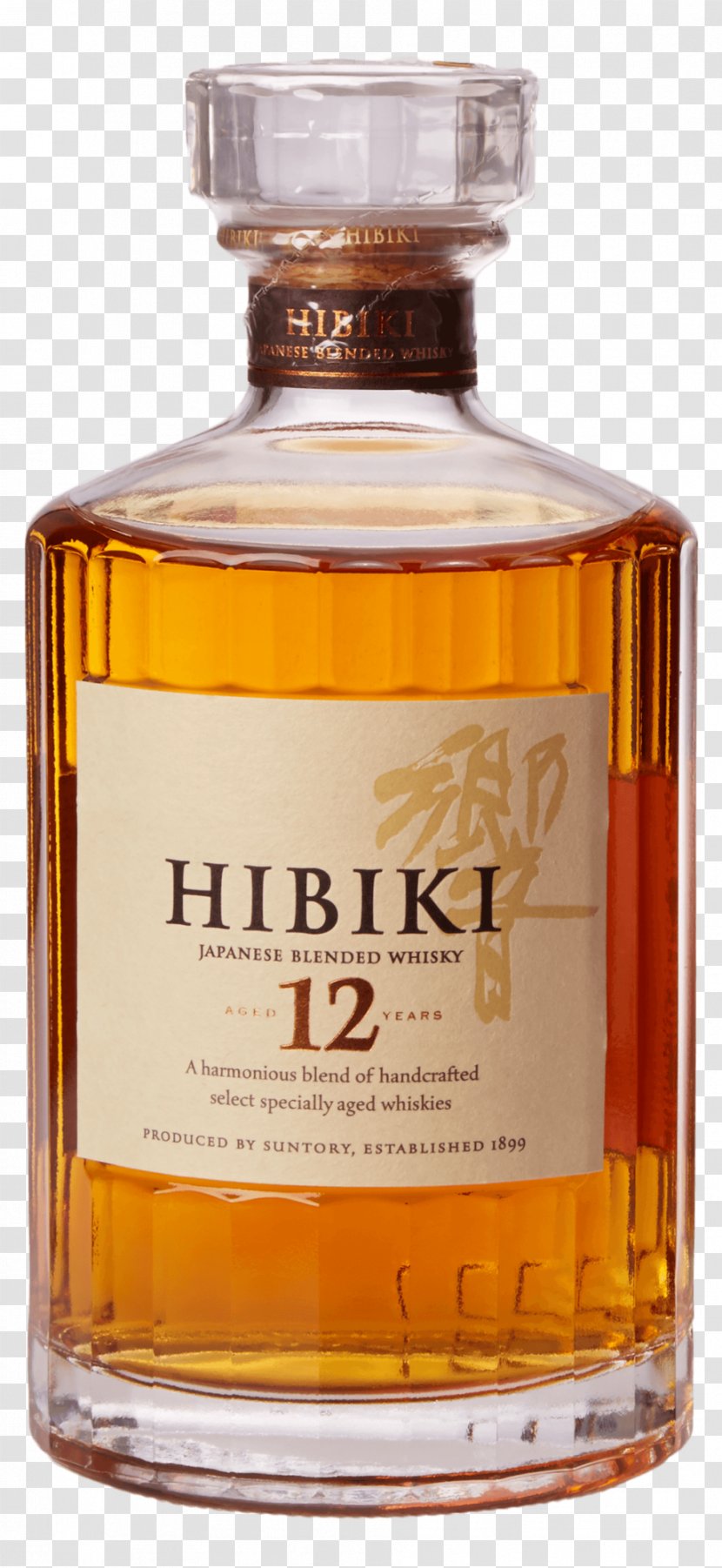 Liqueur Blended Whiskey Glass Bottle Hibiki - Alcoholic Beverage Transparent PNG