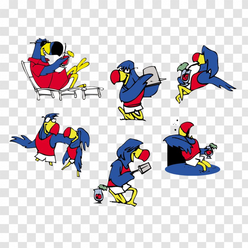 Illustration Design Image Clip Art - Fictional Character - Cartoon Parrot Transparent PNG