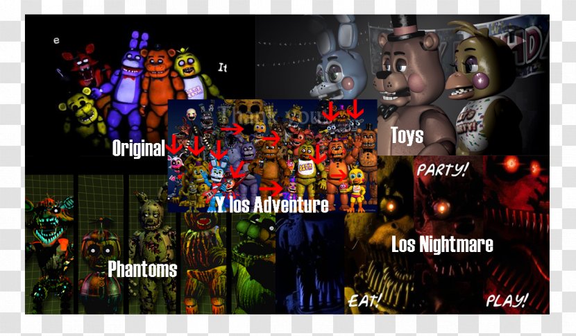 Animatronics Five Nights At Freddy's 4 Ghoul Ghost Halloween - Collage Transparent PNG