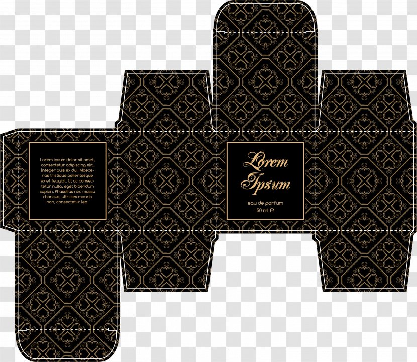 Box Perfume Template - Packaging And Labeling - Black To Expand The Map Transparent PNG