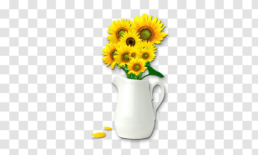 Common Sunflower Vase - Cup - Sunflowers Transparent PNG