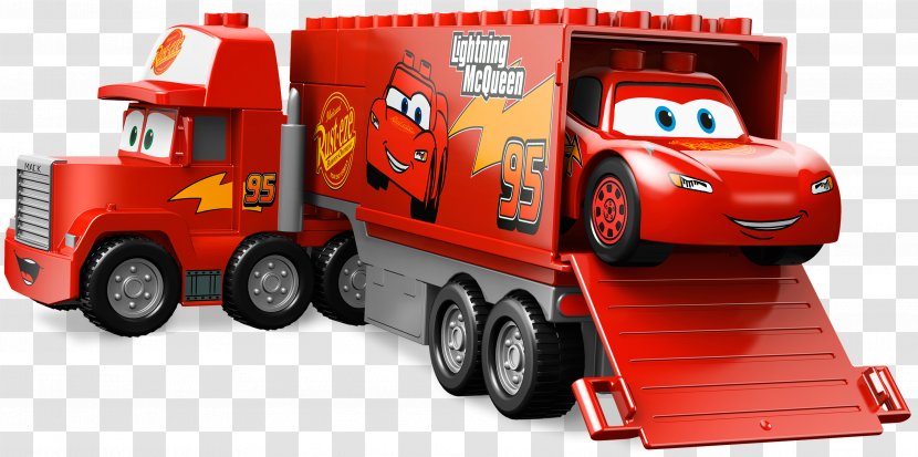 Lightning McQueen Mack Trucks Lego Duplo Toy Block - Freight Transport Transparent PNG
