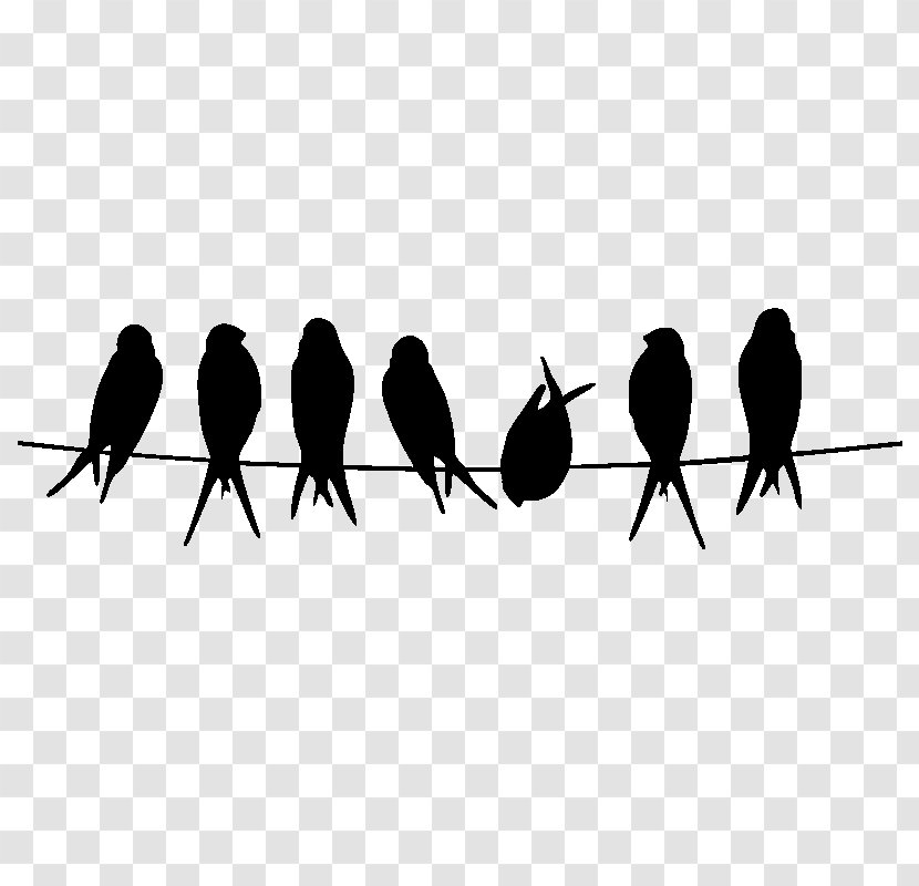 Wall Decal Printing Poster Rare Bird Salon - Silhouette - On A Wire Transparent PNG