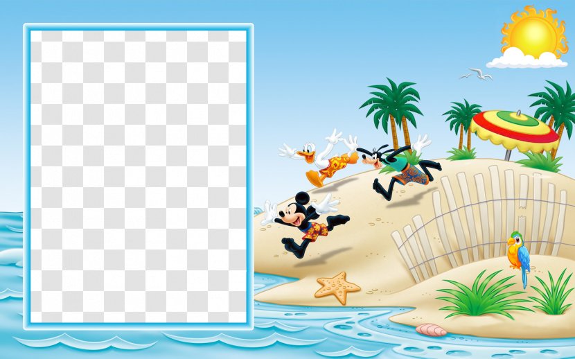 Mickey Mouse Minnie Goofy Donald Duck Beach - Recreation - Frame Cliparts Transparent PNG