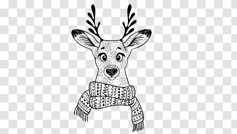 Drawing Coloring Book Deer Scarf - Royaltyfree Transparent PNG