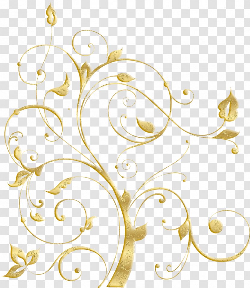 PhotoScape Clip Art - Decoratie - Gold Plant Pattern Transparent PNG