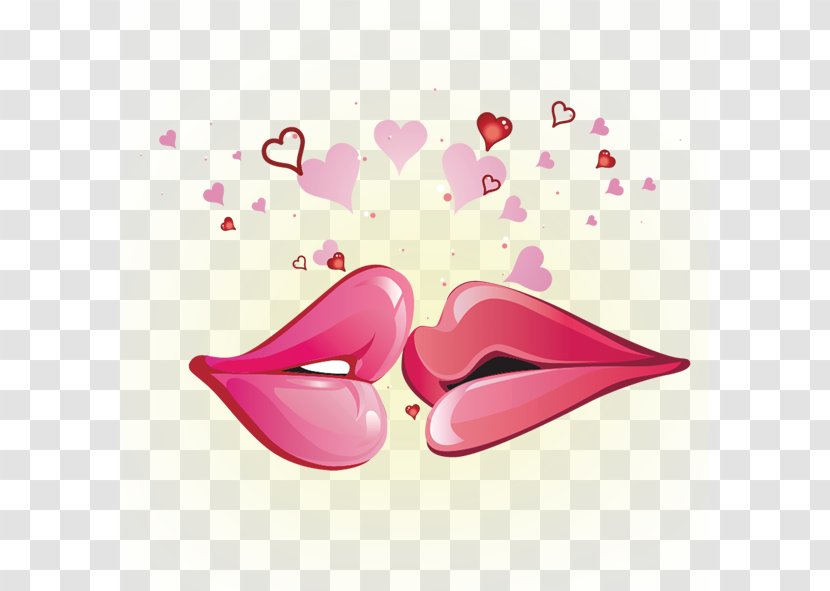 Valentines Day February 14 Heart Facebook Greeting Card - Silhouette - Love Lips Kiss Transparent PNG