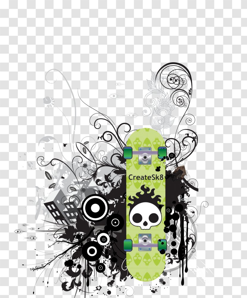 Download Adobe Illustrator Illustration - Scalable Vector Graphics - Fashion Skateboard Transparent PNG