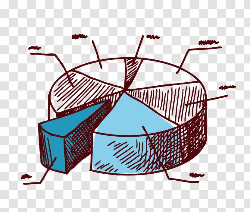 Pie Chart Drawing - Statistics - Vector Artwork Cartoon Creative Transparent PNG