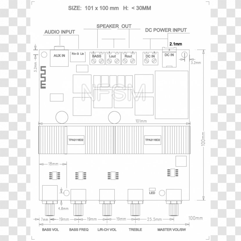 Floor Plan Architecture Product Design - Black And White - Amplifier Bass Volume Transparent PNG