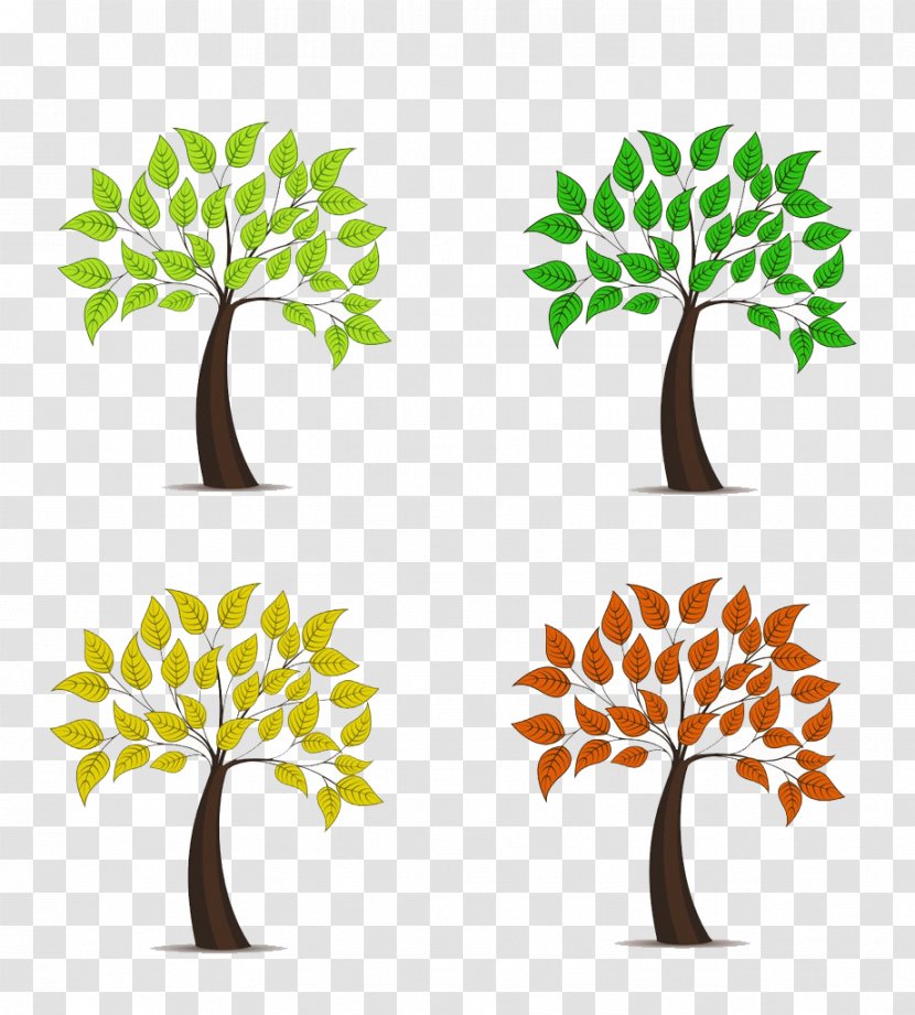 Tree Photography Illustration - Leaf - Spring And Summer Autumn Winter Cartoon Trees HighDefinition Deduction Material Transparent PNG