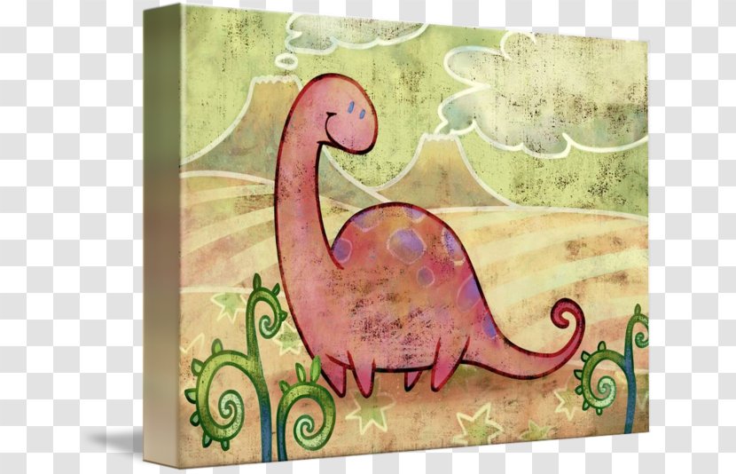 Apatosaurus Gallery Wrap Canvas Art - Pink - Dinosaur Transparent PNG