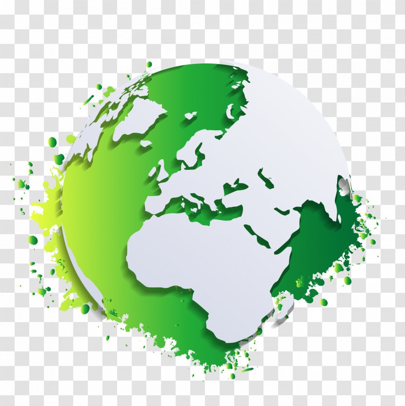 Globe World Map Clip Art - Royaltyfree - Vector Environmental Green Earth Transparent PNG