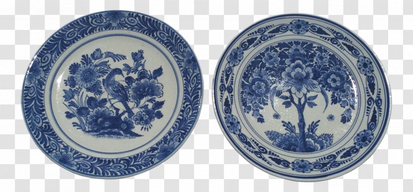 Tableware Ceramic Porcelain Plate Blue And White Pottery - Cobalt - Hand-painted Birds Flowers Transparent PNG