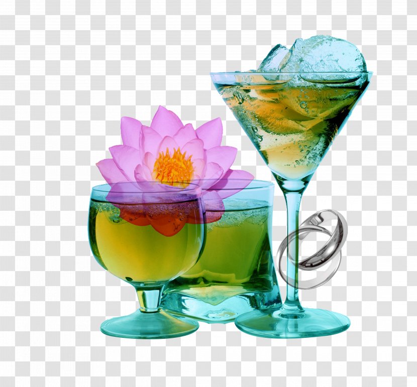 Cocktail Blue Hawaii Martini Soft Drink Mojito - Champagne Stemware - Fine Wine Glasses Transparent PNG