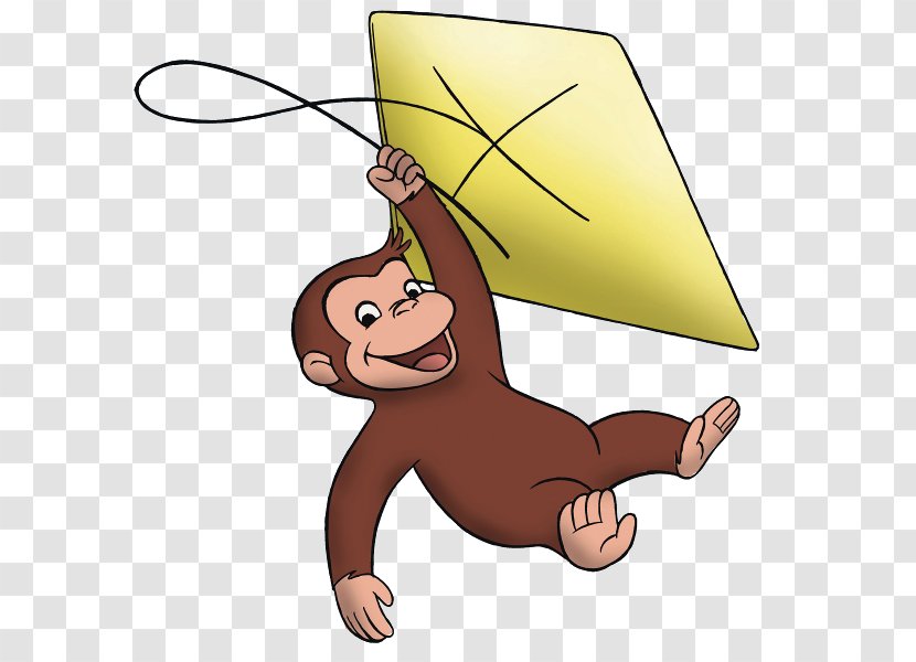 Curious George Flies A Kite Cartoon Clip Art - Fictional Character - Monkey Transparent PNG